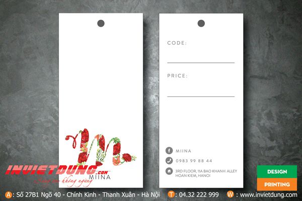 Mác quần áo hình chữ nhật thời trang MIINA